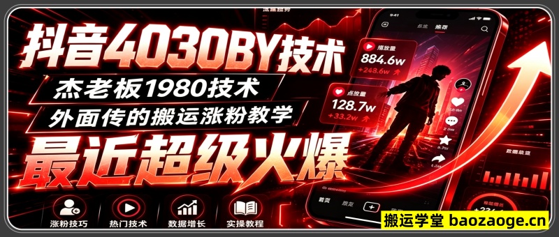 抖音4030搬运技术，杰老板1980技术