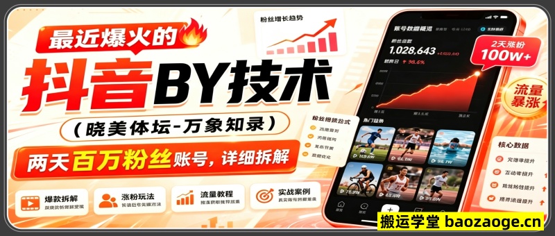 最近爆火的抖音搬运技术（晓美体坛-万象知